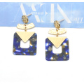 2021 FW collection newest design glam boutique acetate square gold earrings